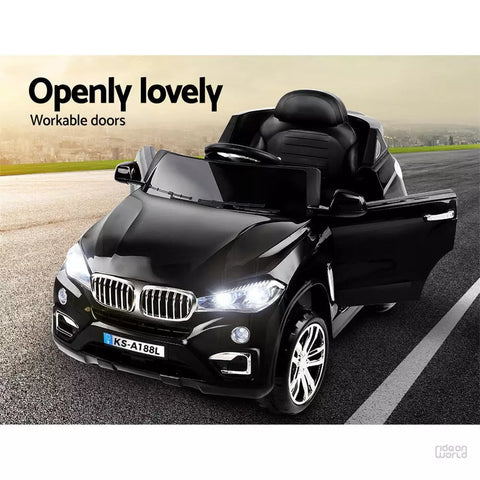 BMW BLACK Kids Ride On Car BMW X5 Inspired Electric 12V Black