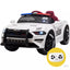 ROW KIDS Ride-On Car Mustang Style Patrol Electric Battery Powered Toy, Remote Control, White