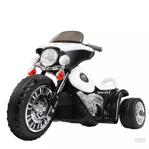 ROW KIDS Kids Ride On Motorbike Motorcycle Toys Black White