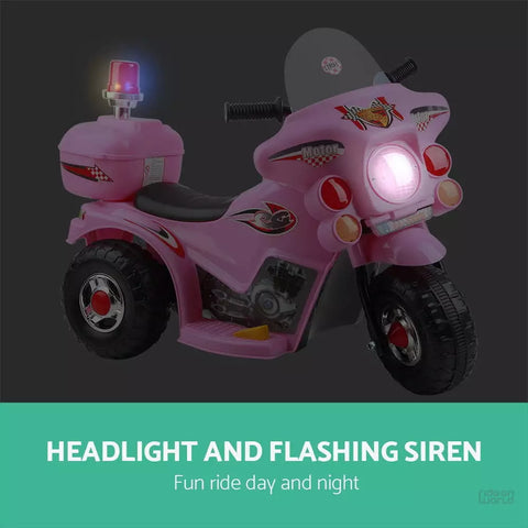 ROW KIDS Kids Ride On Motorbike Motorcycle Car Pink